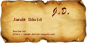 Janák Dávid névjegykártya