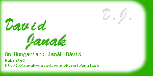 david janak business card